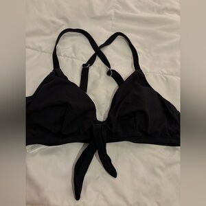 Black Bikini Top with Tie Front